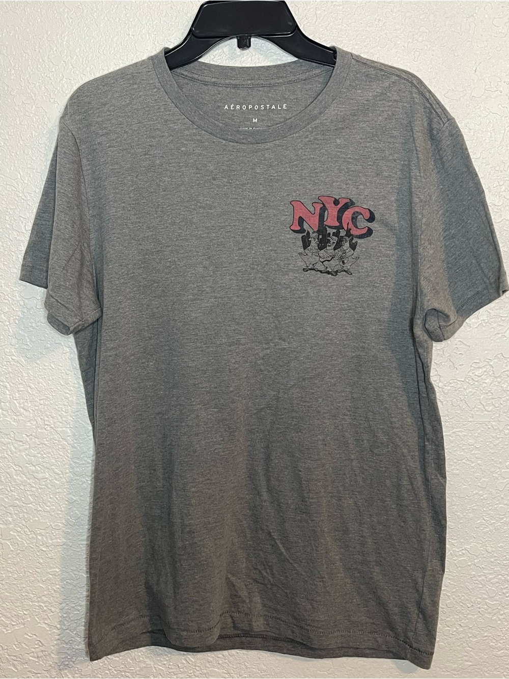 Aeropostale Gray Short-Sleeve Tee with Pink NYC Graphic